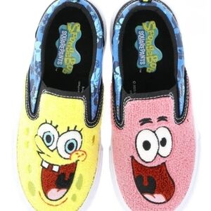 SpongeBob SquarePants Fleece Slip-On Sneakers Kids Size 13